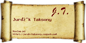 Jurák Taksony névjegykártya